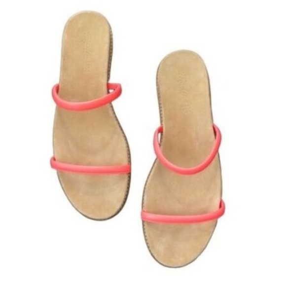 Madewell Paris Electric Pink Flat Leather Sandals - Picture 4 of 5